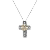 16.5&quot; &quot;Widows Mite&quot; Ancient Coin and Cross Pendant Necklace 925 Sterling Silver - £163.87 GBP