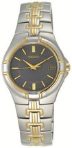 Seiko Dress Black Dial Date TWO-TONE Stainless Steel Men&#39;s Watch SGEC68 New - £97.10 GBP