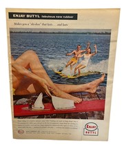 Enjay Butyl Rubber Vintage 1958 Print Ad Water Skiing Shoe Bindings - £11.95 GBP