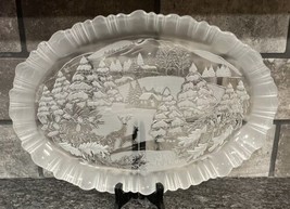 Mikasa Crystal Winter Dreams Christmas  Holiday Serving Platter 17 1/2” - £14.44 GBP