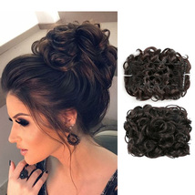 Fluffy Chignon Buns Hairpieces Curly Updo Sunthetic Wigs for Women Color #2 - £10.38 GBP