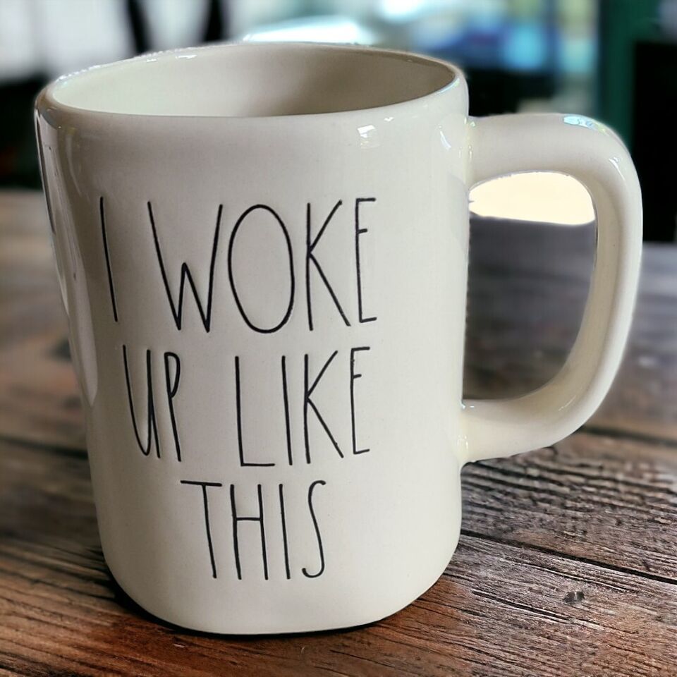Rae dunn I woke up like this  mug.New without tag. bottom has some scuff... - $22.00