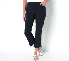 Isaac Mizrahi Stretch Baby Bootcut Cropped Pants- Pitch Black, Regular 16 - £21.48 GBP