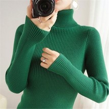 Autumn and winter clic all-match neck sweater women&#39;s slim fit long-sleeved  bot - £71.12 GBP