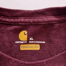 Carhartt K87 PRT Original Fit Crewneck Mens Burgundy Cotton T-Shirt Pocket Sz XL image 3