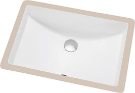 Contemporary Under Counter Rectangle Ceramic Basin With Overflow - $112.99