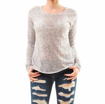 SUNDRY Womens Top Long Sleeve Animal Print Stylish White Grey Size S - £29.08 GBP