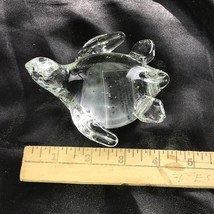 Sea Turtle Vintage Art Deco Clear Glass Paperweight Pottery Barn,  4.5” Long - £6.07 GBP