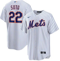 Juan Soto #22 Mets Men&#39;s Jersey Home Pinstripe Replica Jersey - All Stit... - $49.99