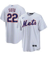 Juan Soto #22 Mets Men&#39;s Jersey Home Pinstripe Replica Jersey - All Stit... - $70.08 CAD