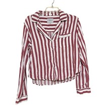 Rails Pajama Top Womens Red White Toledo Stripe Button Up Shirt Long Sle... - $16.21
