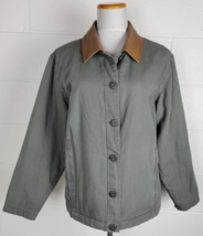 Vtg Woolrich Womens Gray Fleece Blanket Lined Barn Jacket Field Chore Coat XL - £38.93 GBP