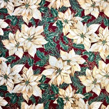 Piney Poinsettia Fabric XM0087 Original Designs for R.E.D. Cotton By the Yard - £8.78 GBP