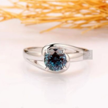 London Blue Topaz Ring, Solitaire Engagement Ring, Proposal Gift Idea - £67.93 GBP