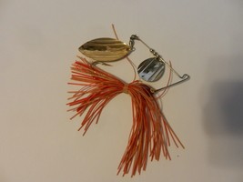 Vintage Fishing Lure Silver &amp; Red Color With Plastic Streamers - £15.13 GBP