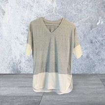 Nike Women’s Shirt Gray Dri-Fit  White Short Sleeves Sz Small V Neck - $15.00
