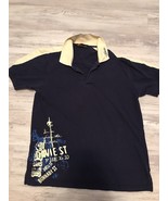  Rare Fidelio USA Men’s Blue And White Polo Shirt Size Large Made In USA... - $47.54 CAD