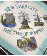 VTG 1950s New York City NYC City of Wonders Souvenir Scarf Handkerchief ... - $23.19