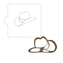 Cowboy Hat Detailed Stencil And Cookie Cutter Set USA Made LSC894 - £4.74 GBP