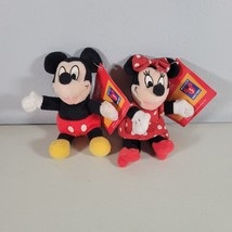 Mickey and Miinnie Mouse Plush Keychains Disney Classics 6&quot; With Tags Zi... - $22.96