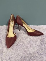 Jessica Simpson PHEONA Leather Pointed Toe Wine Textured Stilettos Sz 7 ... - £30.95 GBP