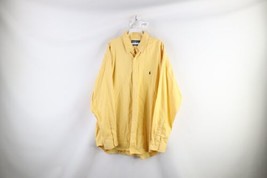 Vtg 90s Ralph Lauren Mens 2XL Faded Cotton Twill Collared Button Shirt Yellow - £31.11 GBP