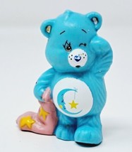 Care Bears Bedtime Bear 2&quot; Pvc Figure Vtg 1984 Agc Moon Star Blanket Yawn Blue - £4.58 GBP