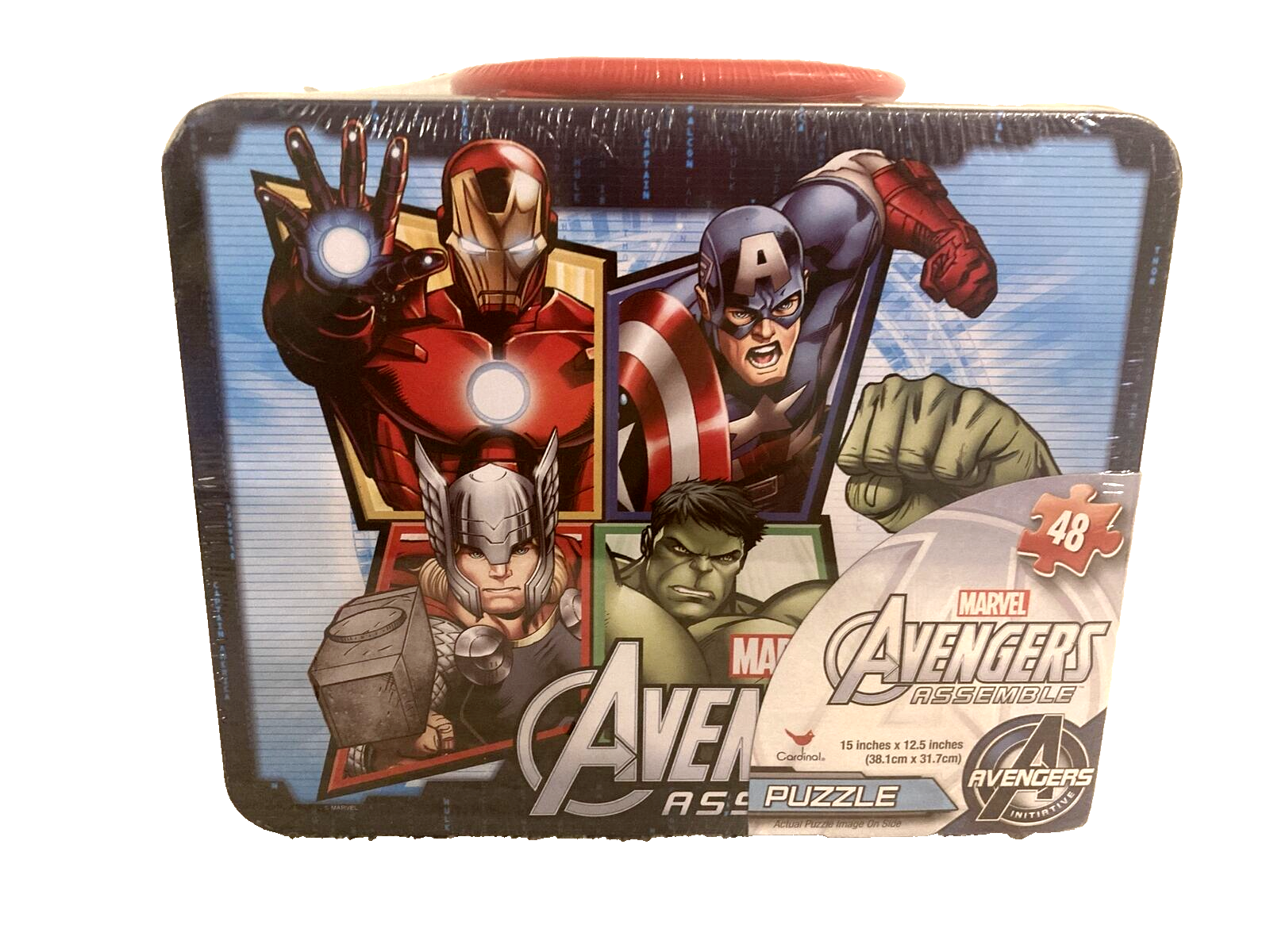 Marvel Avengers Assemble PUZZLE Inside Lunchbox 48 Pieces 15&quot; x 12.5&quot; NE... - $5.86