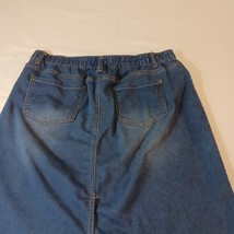 EST. 1946 Demin Women’s Front Zipper Pockets Cotton Blend Blue Denim Skirt Sz 16 image 8