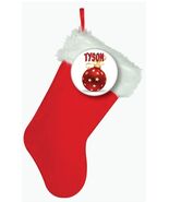 PLUSH 18&quot; STOCKING &amp; CHRISTMAS SPARKLING RED BALL PERSONALIZED PINBACK B... - $439.27 MXN