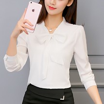 Spring 2020 Korean Women White Shirt Casual Long Sleeve Shirt Woman Streetwear S - £32.21 GBP