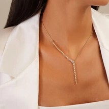 4Ct Round Cut Lab-Created Diamond Rare Tennis Necklace 14K White Gold Plated - £201.52 GBP