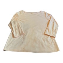 L.L. Bean Light Pink Women’s Large 3/4 Sleeve Basic Shirt Blouse Top Round Neck - £18.30 GBP