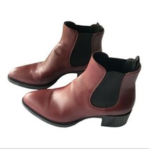 NWOB Prada Brushed Calf Burgundy Pointed Toe Leather Chelsea Boots Size ... - £503.86 GBP