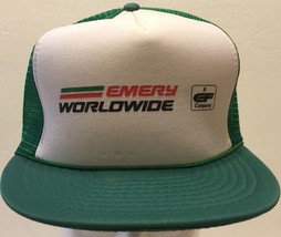 Vtg Emery Worldwide Green Mesh Trucker Snapback Hat CF Company Cargo Air... - $39.59