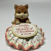 Carlton Cards Christmas Ornament Mother Stitched With Love Heirloom Cat Kitten - $12.69