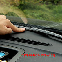 Carbon Fiber Car Dashboard Windshield Gap Sealing Strip Rubber Auto Acce... - £25.95 GBP