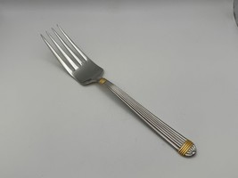 Christian Dior Stainless Steel GAUDRON Gold Accent Serving Fork - $49.99