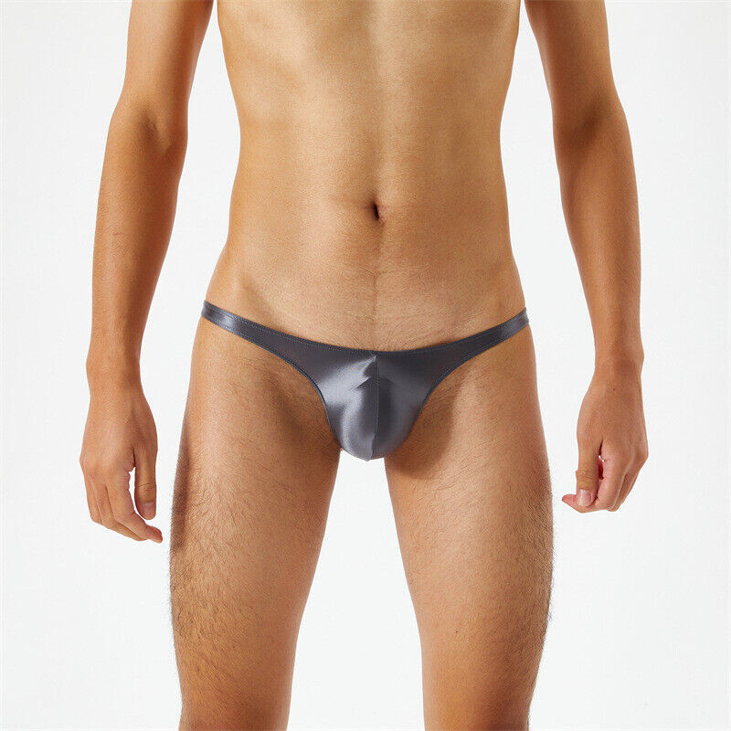 Primary image for Herren Satin Swimwear Swimsuit Glossy Bulge Pouch Thongs Mini Bikini Bottoms