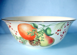 Lenox Williamsburg Boxwood Pine Serving Veggie Bowl 9.25&quot;W Fruit Design USA New - $89.90