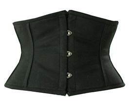 Serre Raboteuse Complet Acier à Armature Mini Waistbust Sexy Coton Noir Corset - £21.77 GBP+