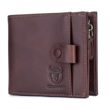 BULLCAPTAIN RFID Men&#39;s RFID Wallet Leather Bifold Zipper Purse - $34.98