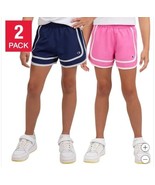 Champion Girls Boys Shorts Pink Navy Blue 2-Pack Active Elastic Waist - $50.79 CAD