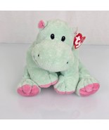 Ty Pluffies TUBBY Hippo Pink Green Plush Stuffed Animal 2002 Toy Lovey T... - $60.77 CAD