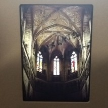 1983 Cathedral Stained Glass Window Art VTG 35mm Found Kodachrome Slide Photo - £7.95 GBP
