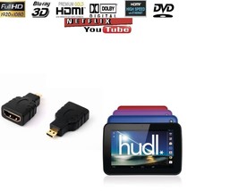Micro Hdmi To Hdmi Adapter For Tesco Hudl &amp; 2 To Tv Lcd Hdtv - £6.29 GBP