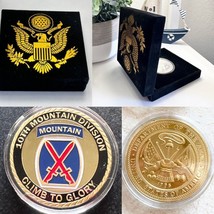 Us Army &quot;10th Mountain Division&quot; Challenge Coin With Velvet Presentation Case - £15.57 GBP