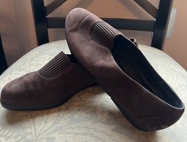 Rockport Slip-On Shoes Womens 7.5 Brown Suede Leather Flats Loafers Comfort - $368.63 MXN