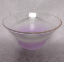 West Virginia Glass Blendo Bowl Orchid Purple Frosted Gold Rim 5 &quot; - £11.92 GBP