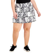 Ideology Womens Plus Size Snake-Print Tiered A-Line Skort Snake White Si... - £15.56 GBP